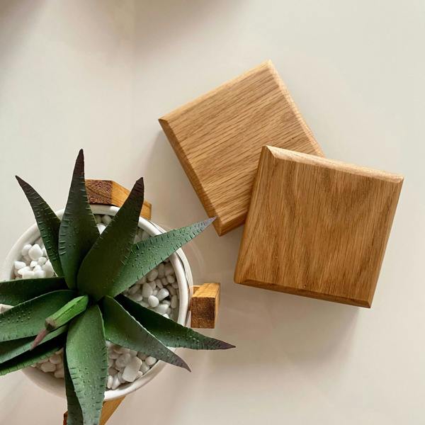 Giraffes & Craftz Handmade Chunky Oak Coasters: Rustic Rounded Edge Design