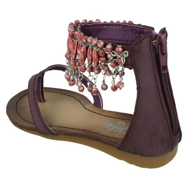 Cutie Girls Cutie Beaded Ankle Strap Toe Post Sandals