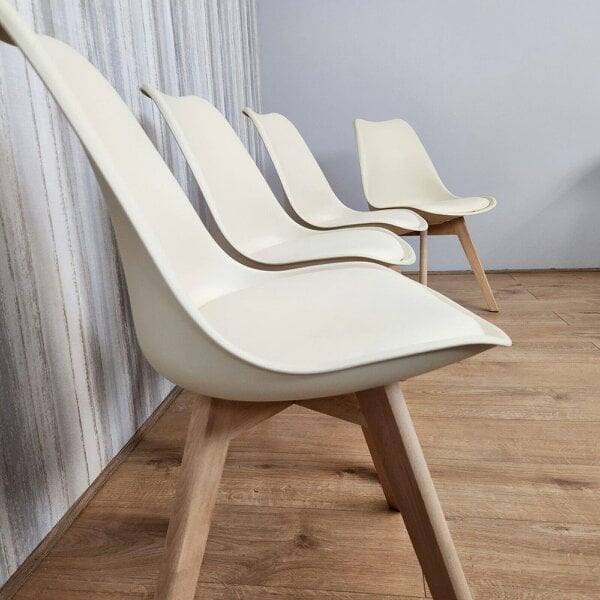 Kosy Koala Dining Chairs Set of 4 Cream Leather Kitchen Chairs