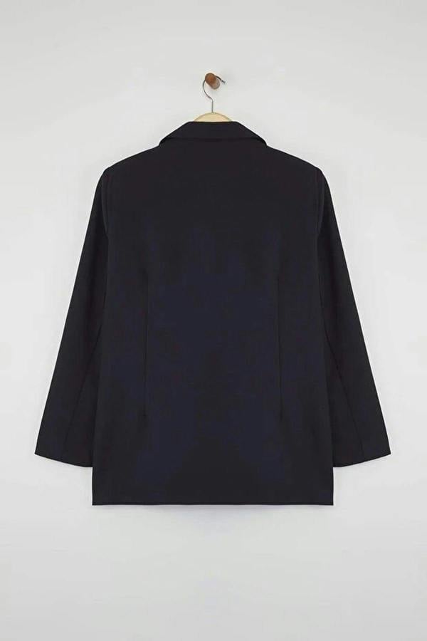 WOVCOR Lined Double-Breasted Woven Blazer Jacket