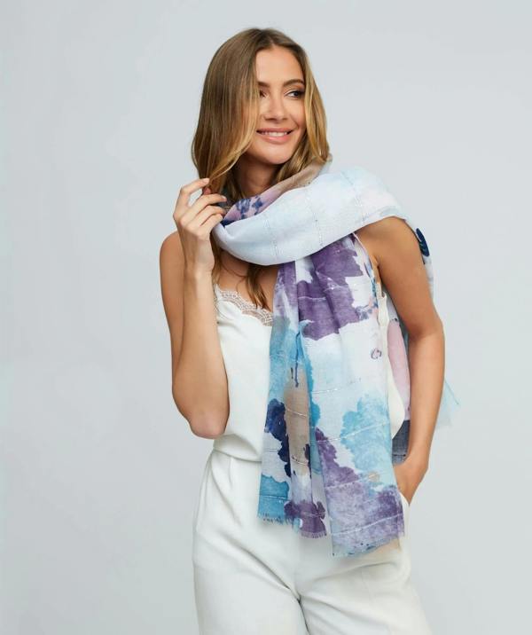Pia Rossini Lilia - Watercolour Print Scarf