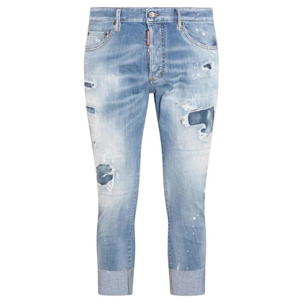 DSQUARED2 Sailor Jean Destroyed Reinforced Denim Blue Jeans W28