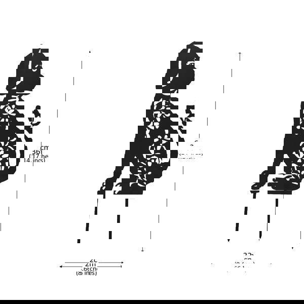 Nicoman Metal Cat and Dog Silhouette Garden Ornament