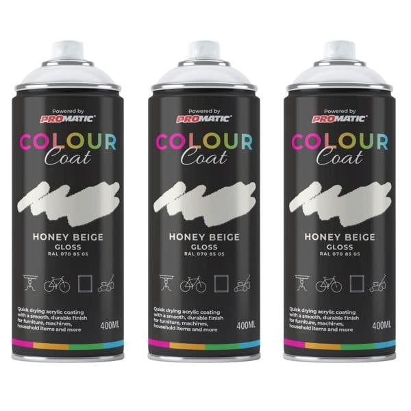 Colour Coat 3X Honey Beige RAL 070 85 05 Gloss Spray Paint 400ml