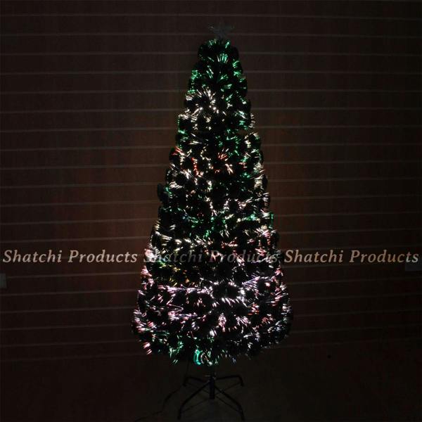 2ft Pre-Lit Artificial Christmas Tree with Fibre Optic Multi-Effect Lights and Metal Stand image 4