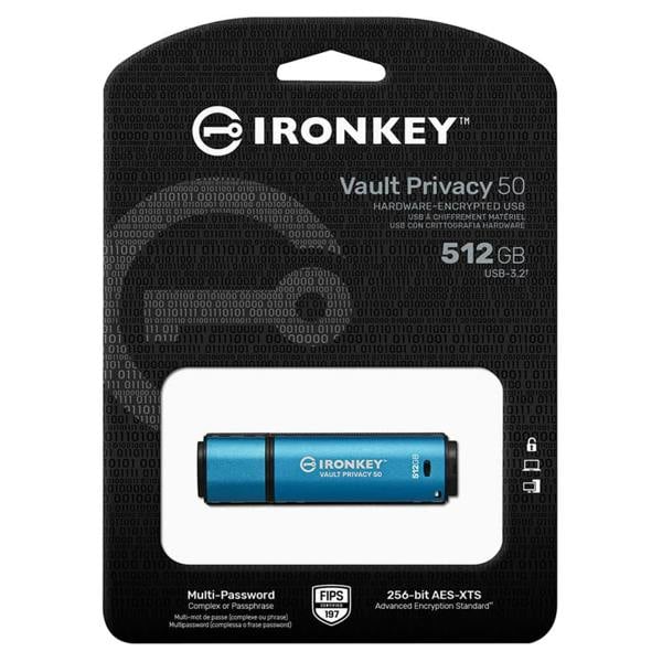 Kingston IronKey Vault Privacy 50 USB Flash Drive XTS AES Encrypted 512GB