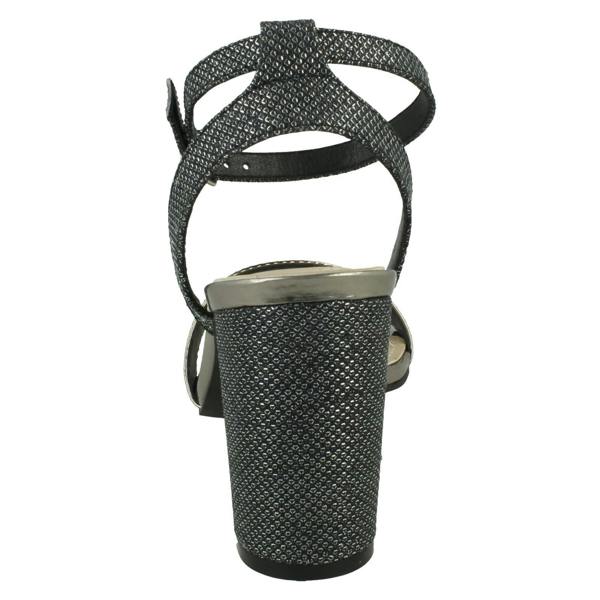 Spot On Ladies Spot On High Heel Sandal with Buckle Ankle Strap F12044