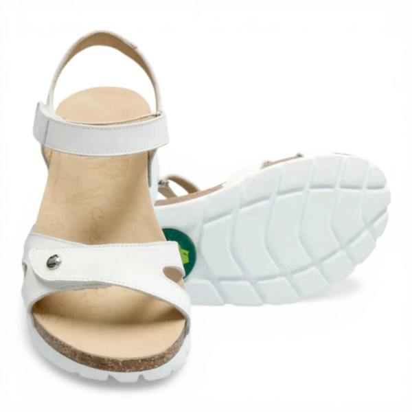 Panama Jack Sulia B1 - Women’s Wedge White Leather Platform Sandals
