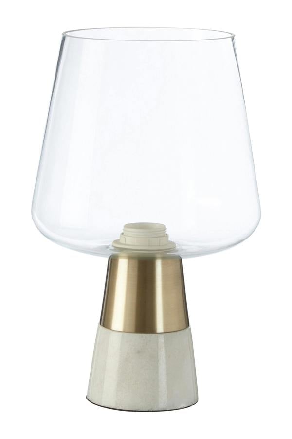 Sebah Table Lamp with Marble Base and Glass Shade