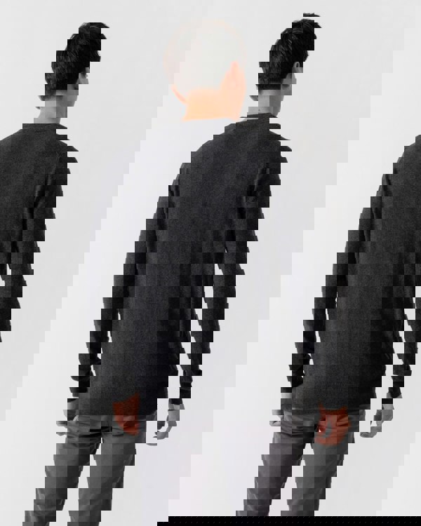 Lyle & Scott Cotton Merino Mens Crew Neck Jumper - 398 Charcoal Marl