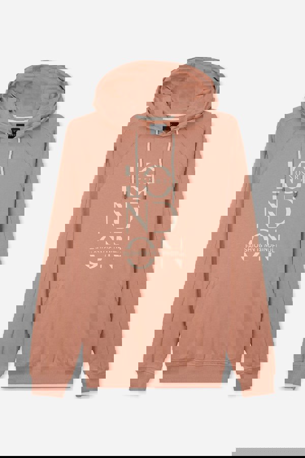 ENORSIA Raglan Sleeve Chest Print Hoodie