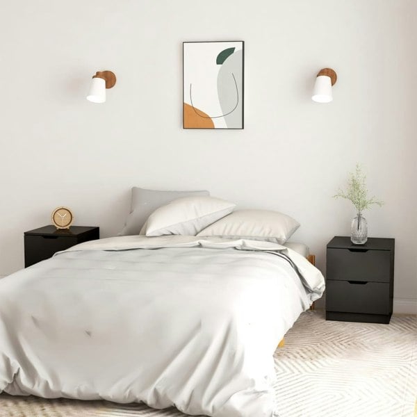 Berkfield Bedside Cabinets 2 pcs Black 40x40x50 cm Engineered Wood