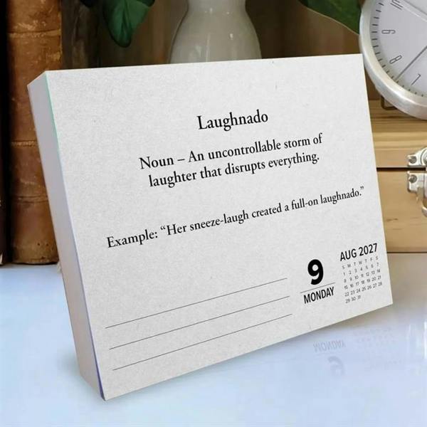 Made Up Words That Should Exist Desk Calendar 2027, Desk Calendars, Day To View, Humour, Gift