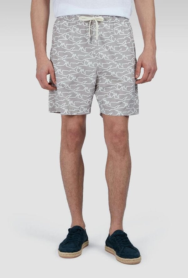 Paul & Shark Men's Swim Shorts with All-Over Shark Print