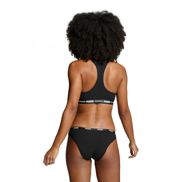 Puma 2-Pack Classic Logo Low-Rise Bikini Briefs, Black