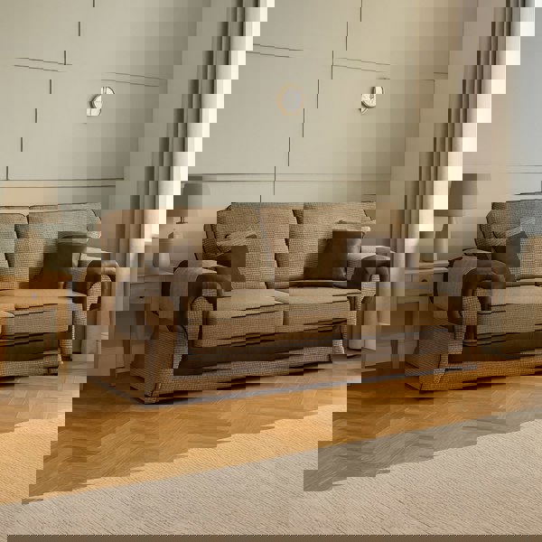 Furnishings For Less Portland Mixed Fabric Cord 3 Seater