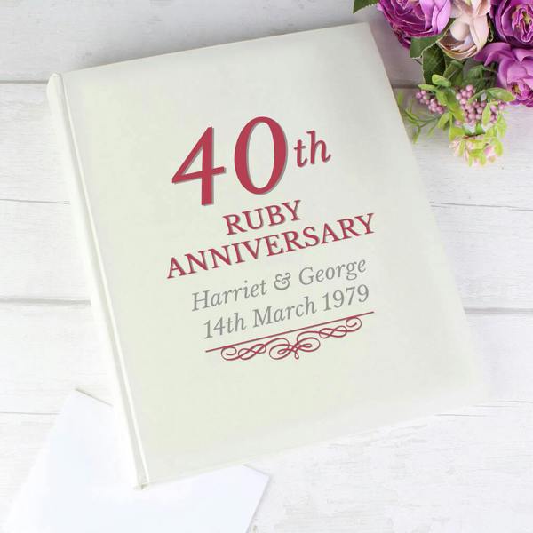 Personalised 40th Ruby Anniversary Photo Album - main product image