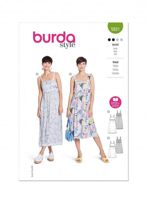 Burda Sewing Pattern 5821 Dresses For Women, 8-18 (34-44) - Easy
