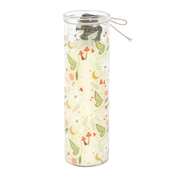 Kingsbury Gifts Moss & Sandalwood Scented Tall Glass Jar Tube Candle