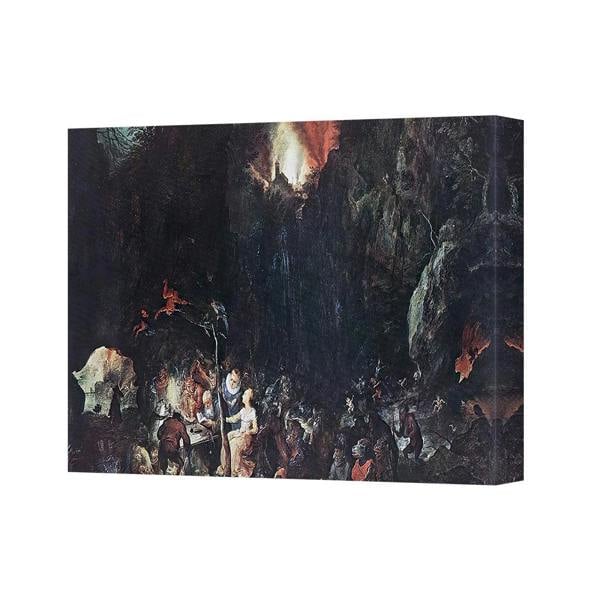 Benjamin Tate Design Canvas Wall Art Print Dark Cave Scene With People Group