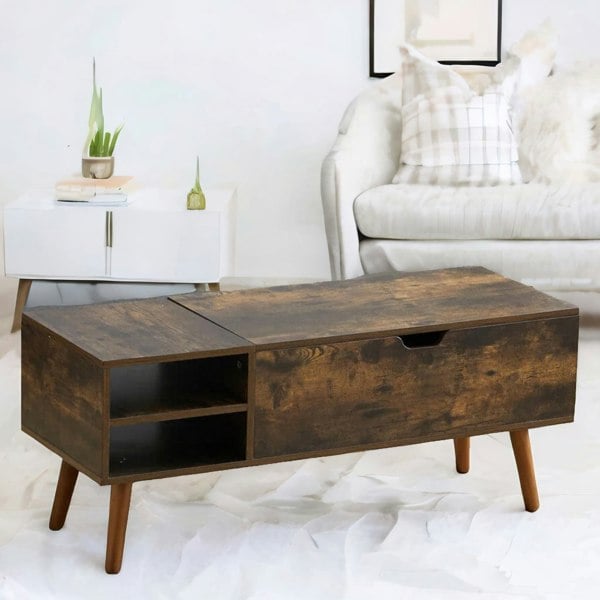 Rafaelo Mobilia Wooden Lift Top Coffee Table With Hidden Storage