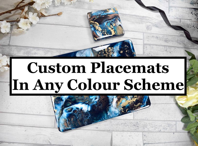 Kate Chesters Art Custom Placemats and Coasters - Order Bespoke Placemats In Any Colour Scheme - Heat Tolerant