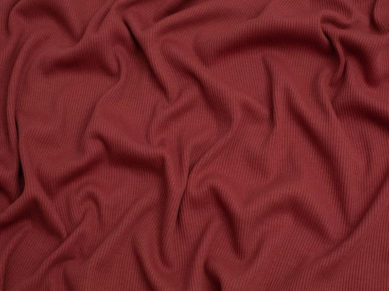 Minerva Core Range Cotton Rib Stretch Knit Fabric - Plain Design Dressmaking Fabric, 140 cm / 56" Wide - per metre