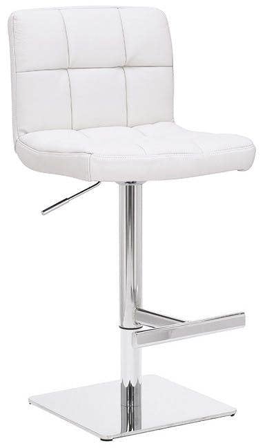 Lamboro Allegro Signature Real Leather Adjustable Swivel Bar Stool with Square Base & Chrome Frame