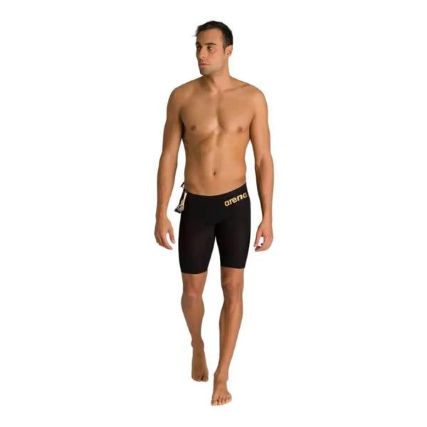 Arena Powerskin Carbon Air 2 Jammer black swim shorts with gold logo