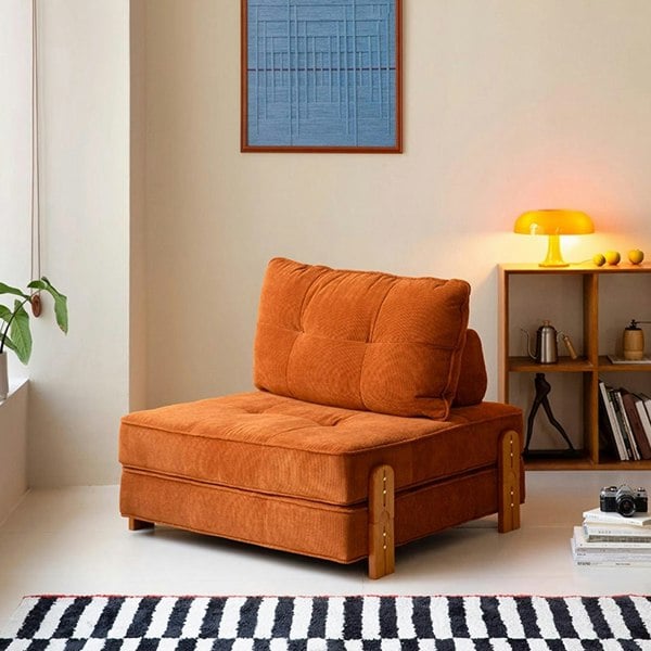 Salinas Lazy Sofa Bed, Single Sofa Bed, Corduroy with sofa.bed