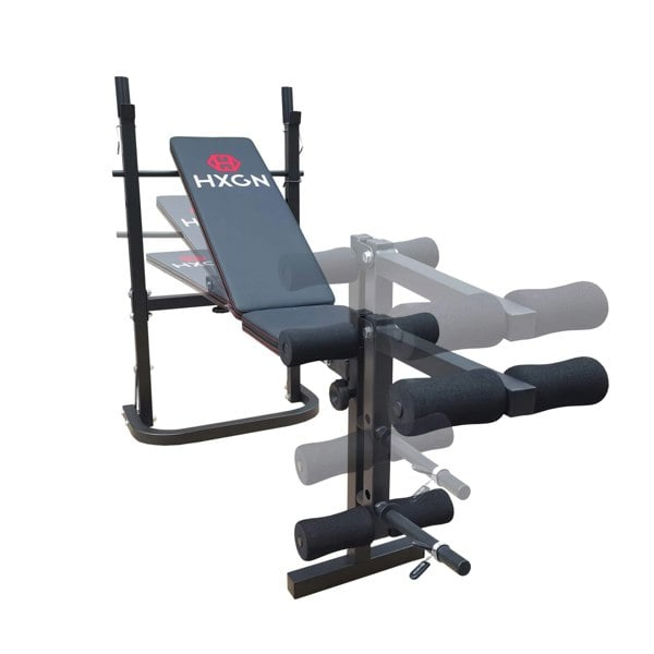 HXGN Barbell Weight Bench with Leg Developer