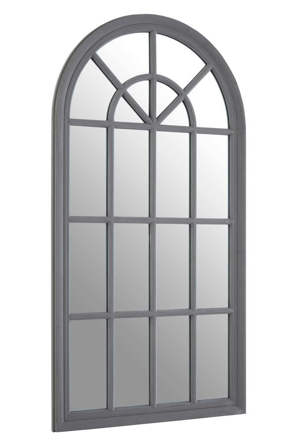 Interiors by Premier Hawthorne Antique Grey Arched Window Wall Mirror