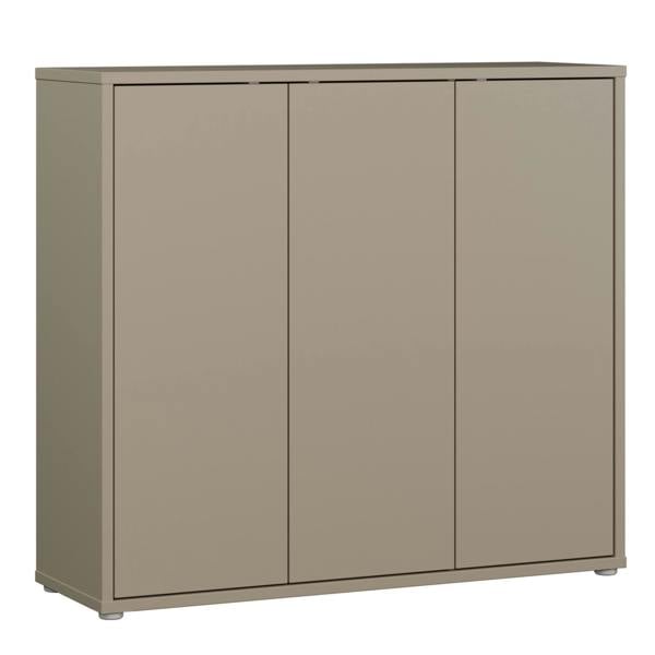 Furniture To Go Alice Springs Shoe Cabinet with 3 Doors Push-to-Open in Taupe