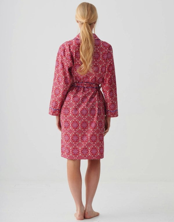 British Boxers Women's Crisp Cotton Mid-Length Dressing Gown – Byzantine Paisley