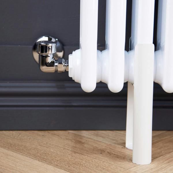 Flode Corner Thermostatic Radiator Valve Pack with Lockshield | Chrome