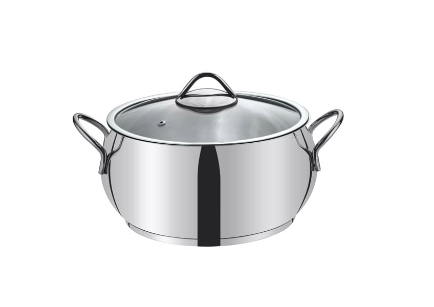 Rozi Sevval Collection Stainless Steel Casserole With Glass Lid