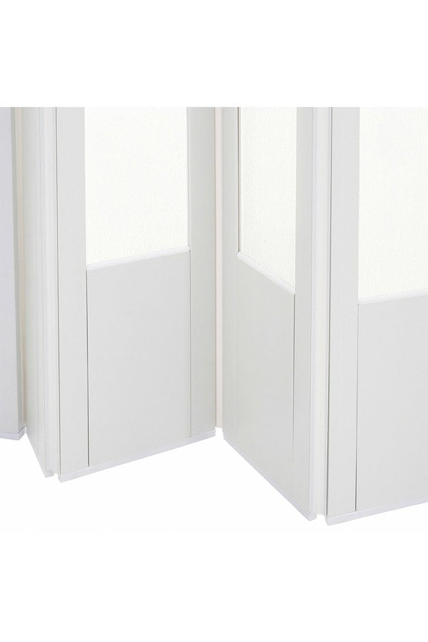 Living and Home 203x81cm White PVC-Acrylic Folding Partition Door with Wheels & Handle