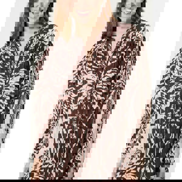 Blue Vanilla Tropical Lurex Oversized Shirt