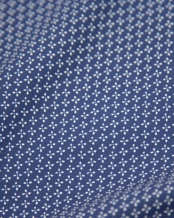 Navy Small Geo Print Cotton Shirt