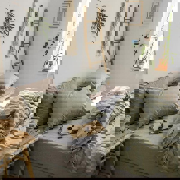 ST214 Linen Duvet Cover + Bed Sheet + 2 Pillowcases, King-Weilai Concept-Weilai Concept