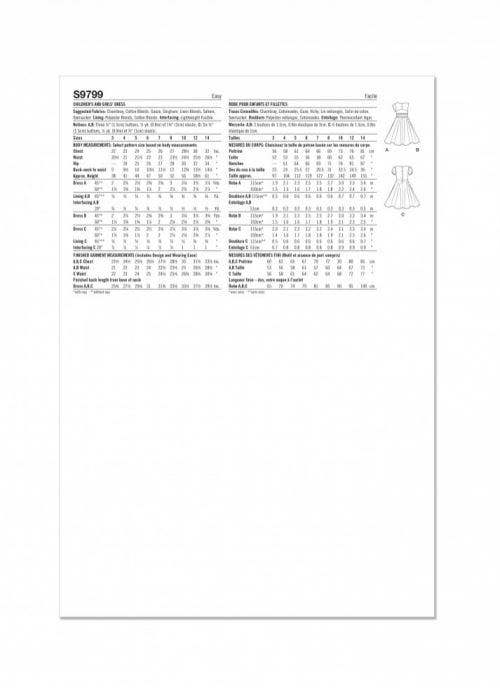 Simplicity Sewing Pattern 9799, Dresses for Kids, HH (3-4-5-6) - Easy