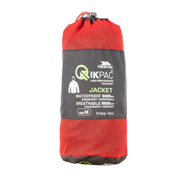 Trespass Qikpac X Unisex Packaway Jacket - Black/Red - 