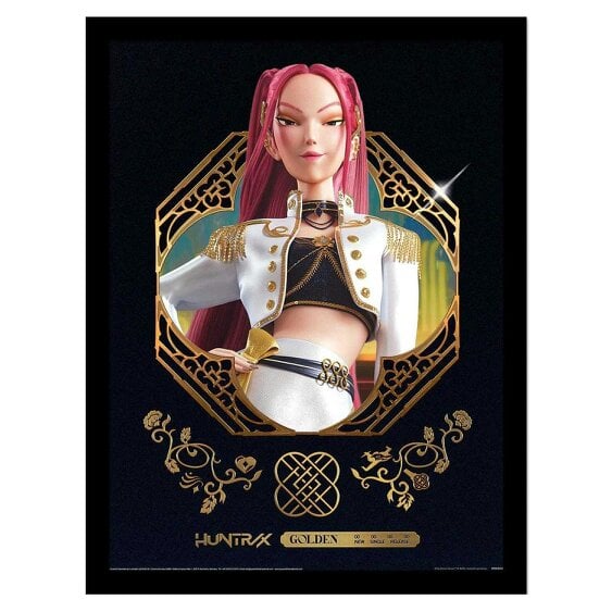 K-Pop Demon Hunters Portrait Mira Framed Poster - Black/Golden
