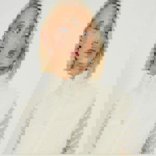 Brave Soul Cream Zip Through Fleece Gilet - Cream Image 4