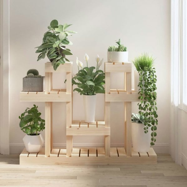 Berkfield Plant Stand 104.5x25x77.5 cm Solid Wood Pine