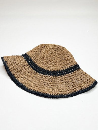 SVNX Straw Summer Bucket Hat With Foldable Brim