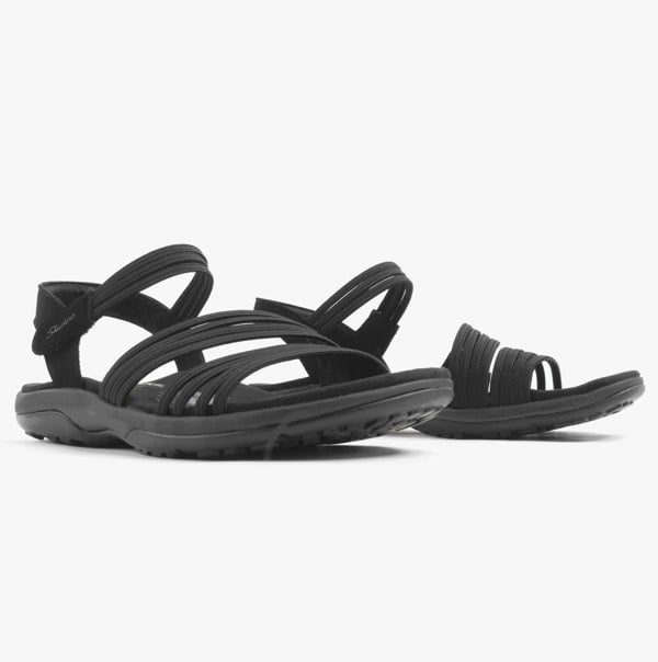 Skechers REGGAE SLIM - COFFEE RUN Womens Sandals Black