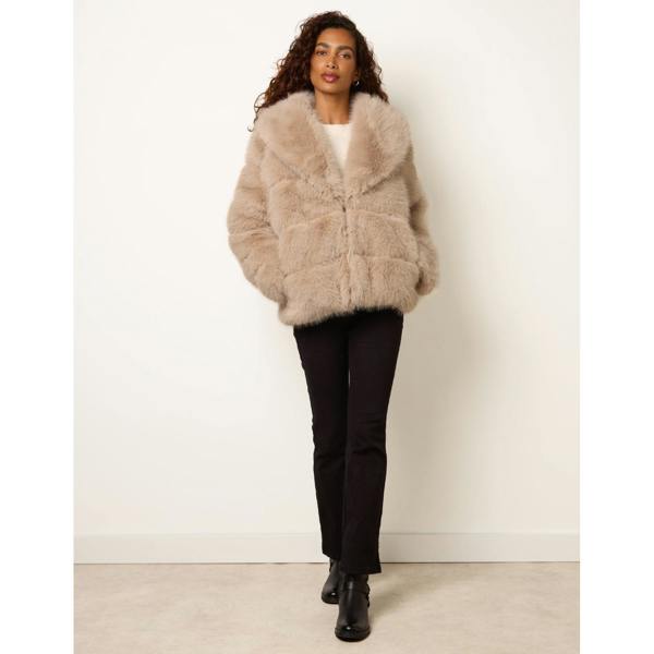 Blue Vanilla Faux Fur Cropped Jacket