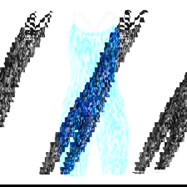 Funkita Wing Streak Fast Legs Legsuit in blue and white tie-dye with black straps