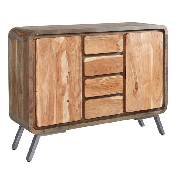 Wyld Haus Los Angeles Reclaimed Wood and Metal Large Sideboard 4 Drawers 2 Doors